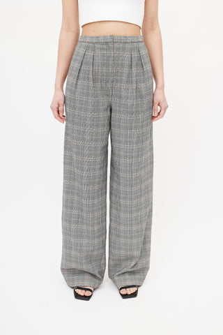 Aritzia Babaton Grey 
Multicolour Plaid Trouser