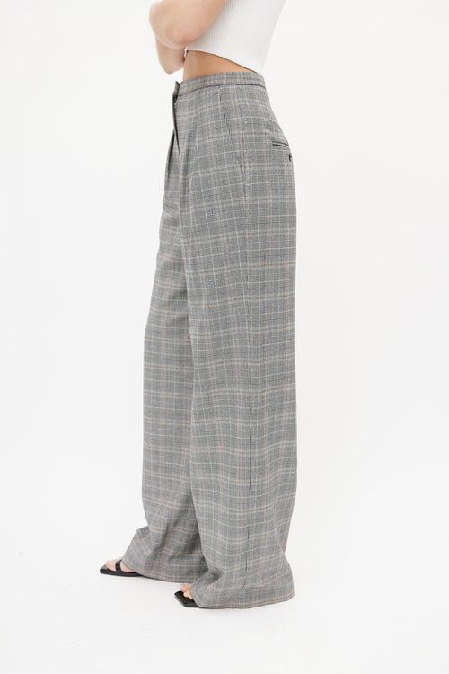 Aritzia Babaton Grey 
Multicolour Plaid Trouser