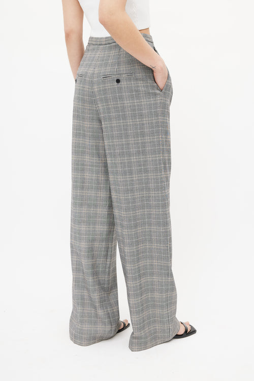 Aritzia Babaton Grey 
Multicolour Plaid Trouser