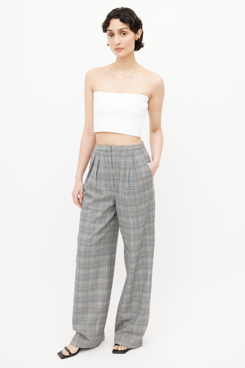 Aritzia Babaton Grey 
Multicolour Plaid Trouser