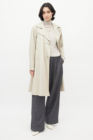 Armani Beige Belted Trench Coat