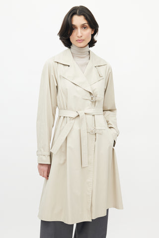 Armani Beige Belted Trench Coat