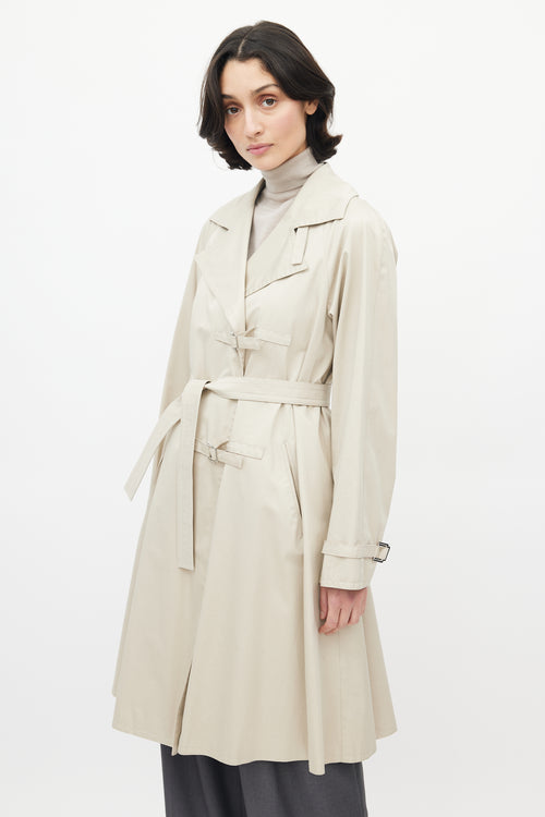 Armani Beige Belted Trench Coat