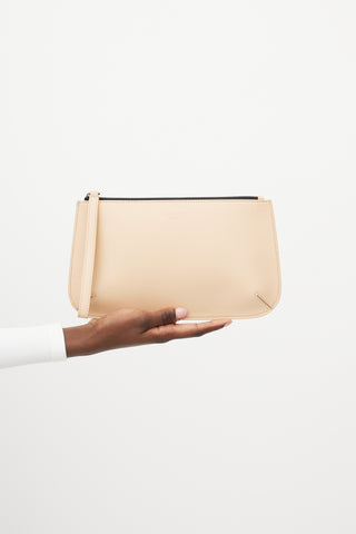 Armani Beige La Prima Leather Clutch