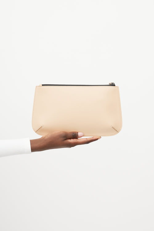 Armani Beige La Prima Leather Clutch