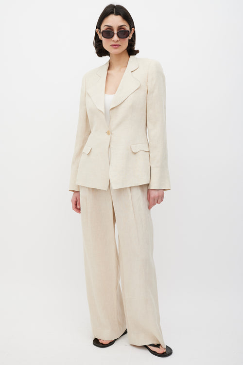 Armani Beige Linen Suit