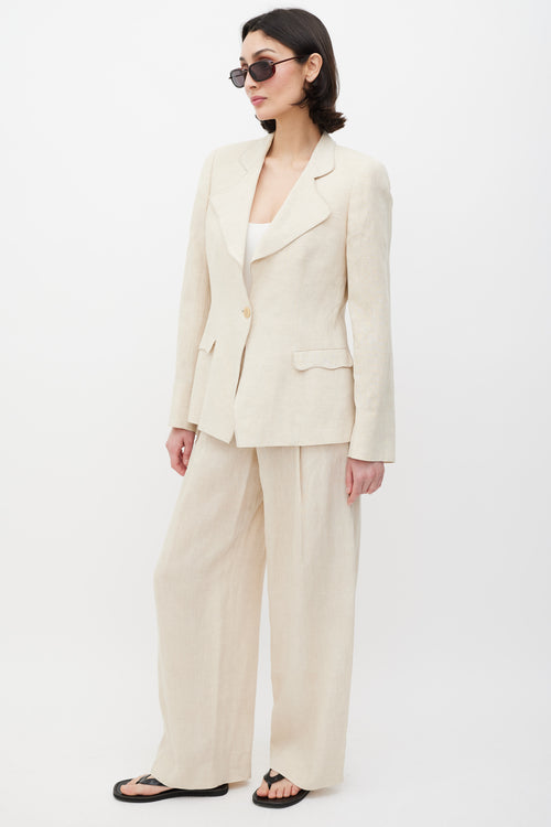 Armani Beige Linen Suit