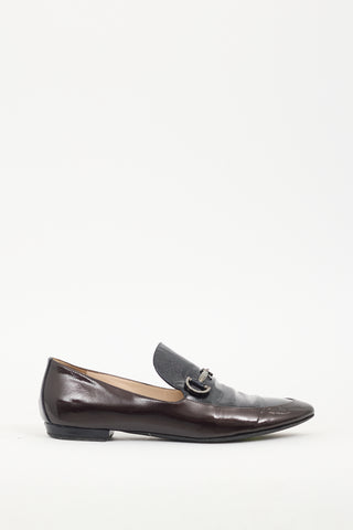 Armani Black 
Brown Patent Leather Loafer