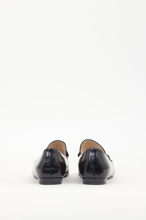 Armani Black 
Brown Patent Leather Loafer