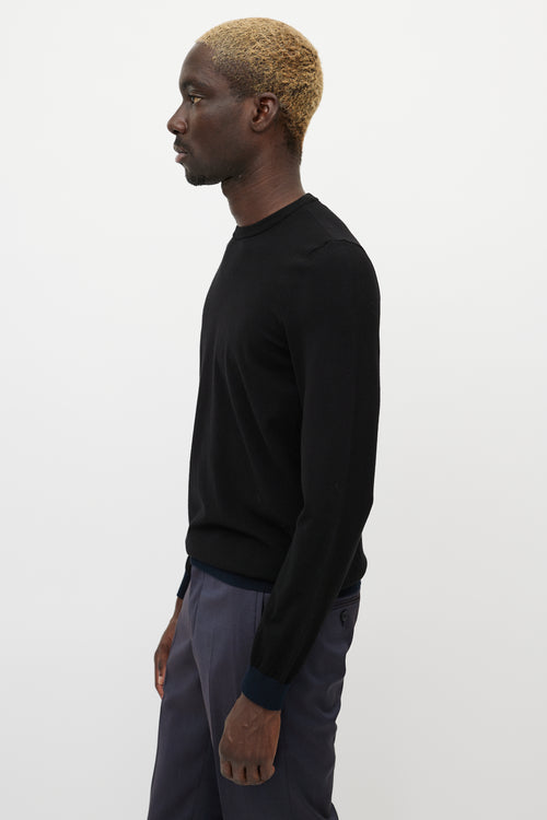 Armani Black 
Navy Knit Sweater