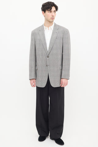 Armani Black 
White Houndstooth Blazer