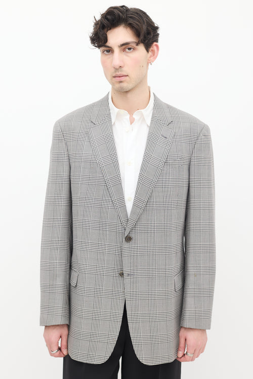 Armani Black 
White Houndstooth Blazer