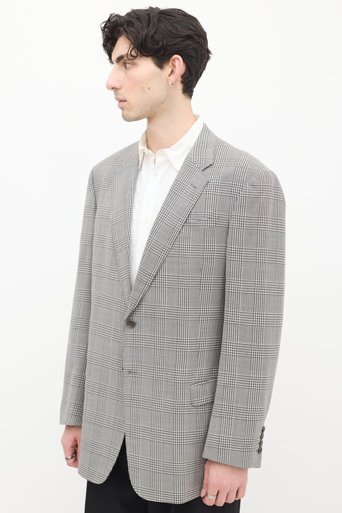 Armani Black 
White Houndstooth Blazer