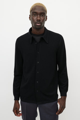 Armani Black Wool Knit Shirt