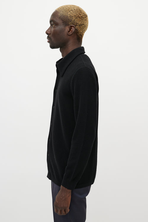 Armani Black Wool Knit Shirt