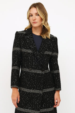 Armani Black Sequin Coat