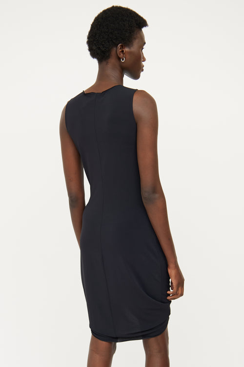 Armani Black Ruched Beaded Dress