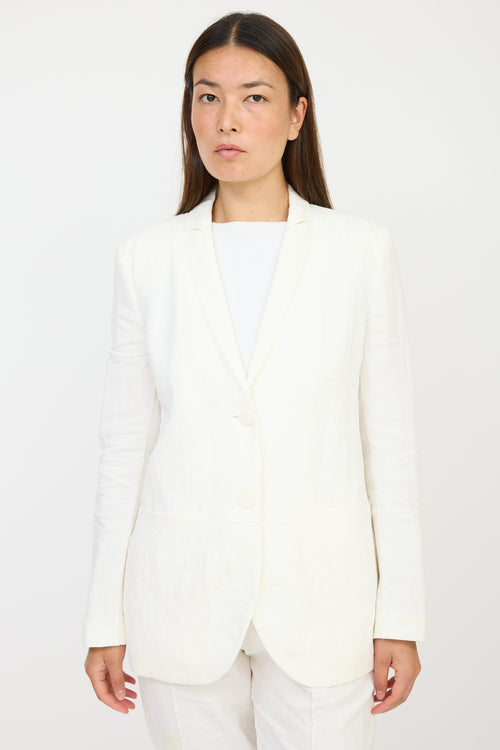 Armani Cream Linen Blazer