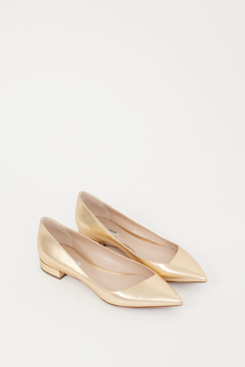 Armani Gold Leather Flat