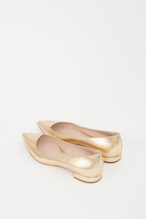 Armani Gold Leather Flat