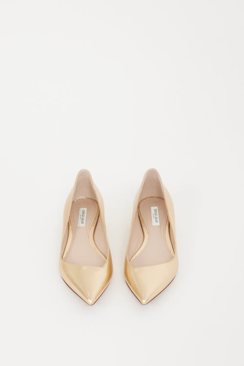 Armani Gold Leather Flat