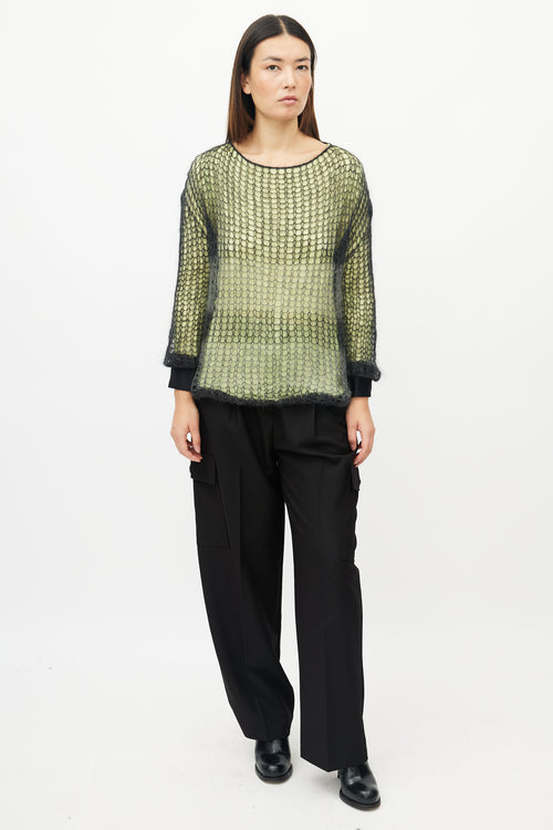 Armani Green 
Grey Crochet Top