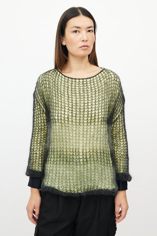 Armani Green 
Grey Crochet Top