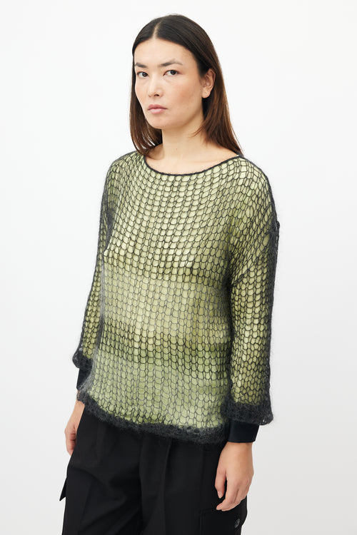 Armani Green 
Grey Crochet Top