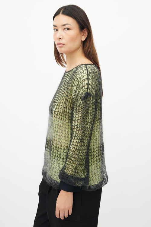 Armani Green 
Grey Crochet Top