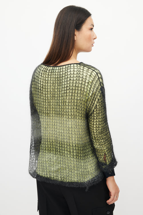 Armani Green 
Grey Crochet Top