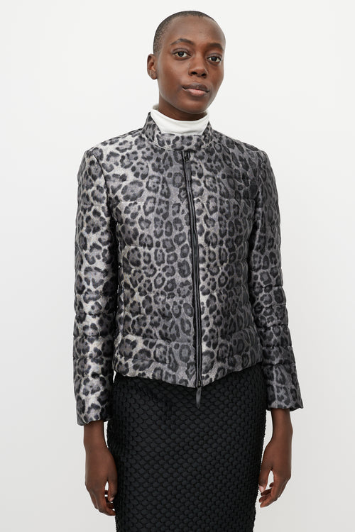 Armani Grey 
Black Printed Puffer Jacket