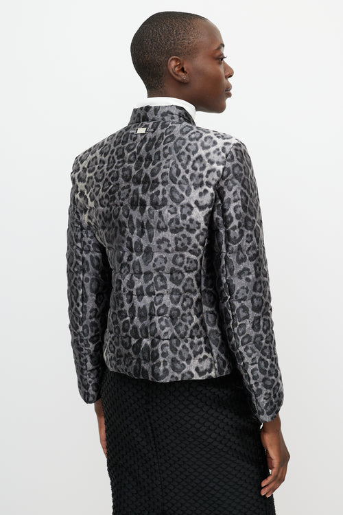 Armani Grey 
Black Printed Puffer Jacket