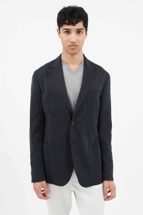 Armani Navy Silk Blazer