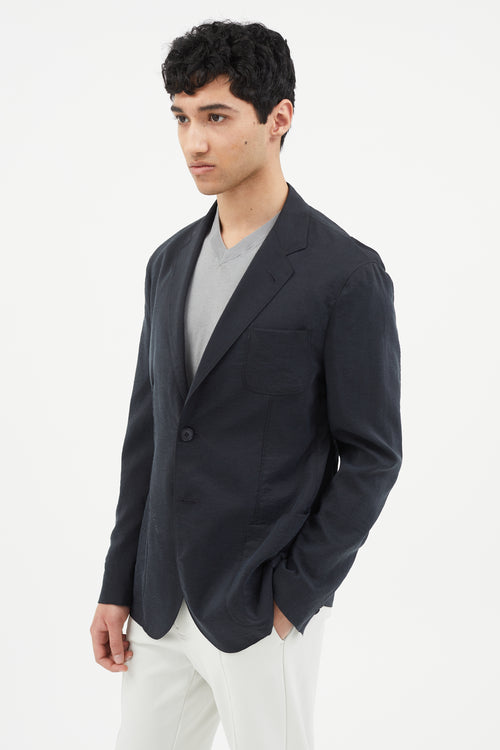 Armani Navy Silk Blazer