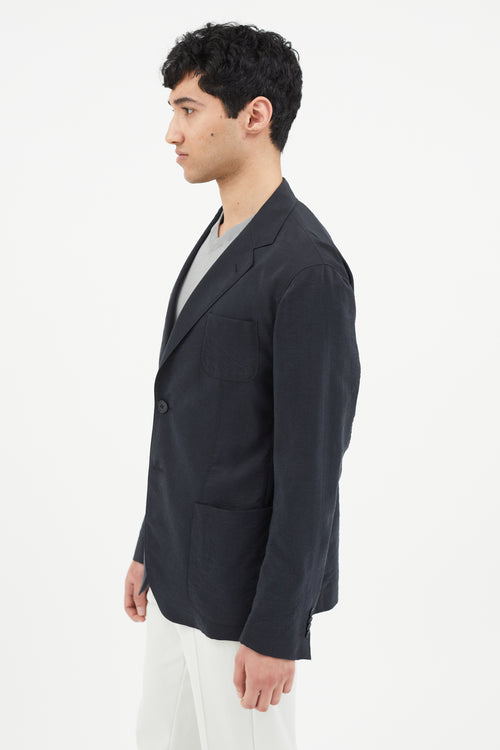 Armani Navy Silk Blazer