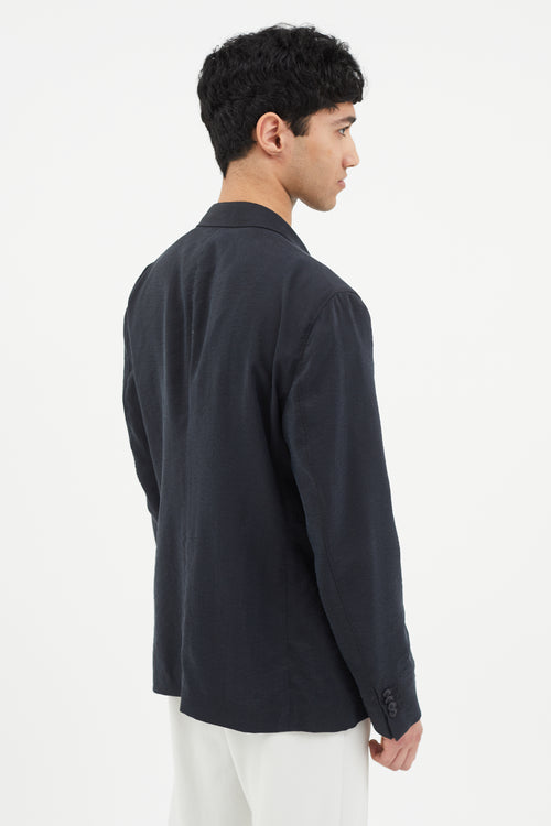 Armani Navy Silk Blazer