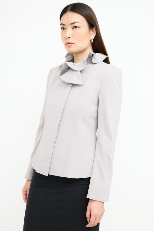 Armani Vintage Grey Ruffle Collar Blazer