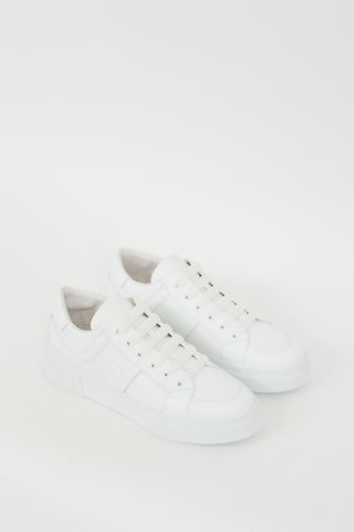 Armani White Leather Logo Sneaker