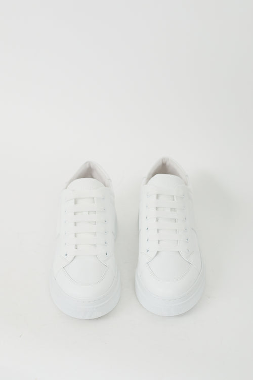 Armani White Leather Logo Sneaker