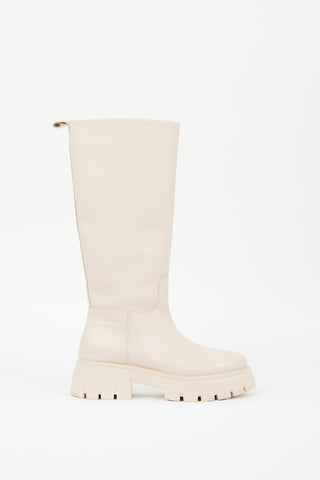 Ash Cream Leather Lucky Boot