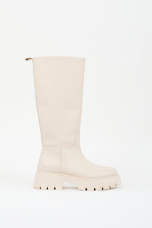 Ash Cream Leather Lucky Boot