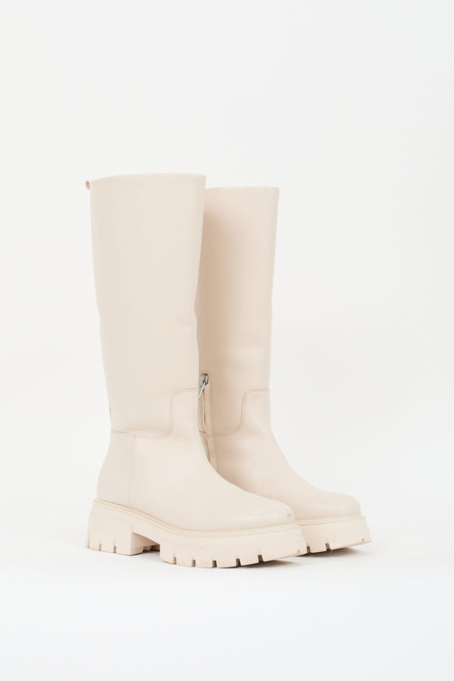 Ash Cream Leather Lucky Boot