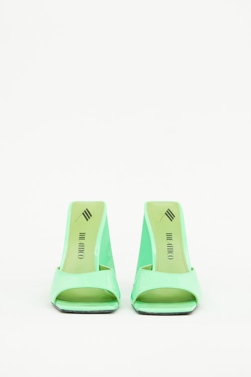 Attico Green Patent Devon Mule Sandal