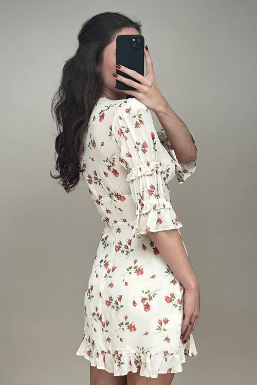 Cream 
Red Steph Floral Dress