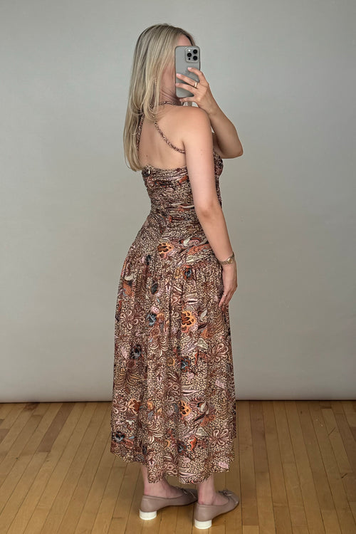 Brown 
Multicolour Floral Marcella Midi Dress