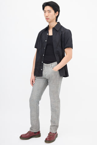 Balenciaga Grey Melange Straight Leg Jeans