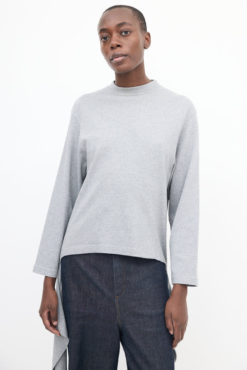 Balenciaga Grey Ruffled Side Sweater