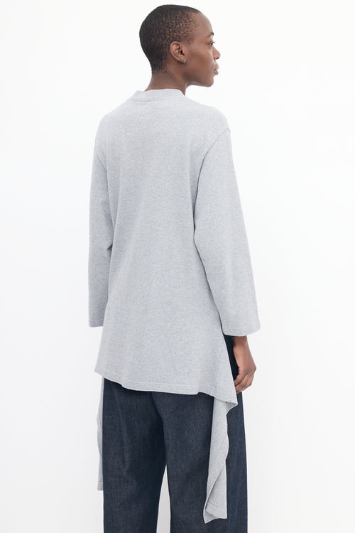 Balenciaga Grey Ruffled Side Sweater