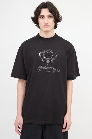 Balenciaga Bedazzled Logo T-Shirt