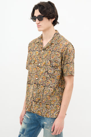 Beams Plus Brown 
Multi Paisley Print Shirt